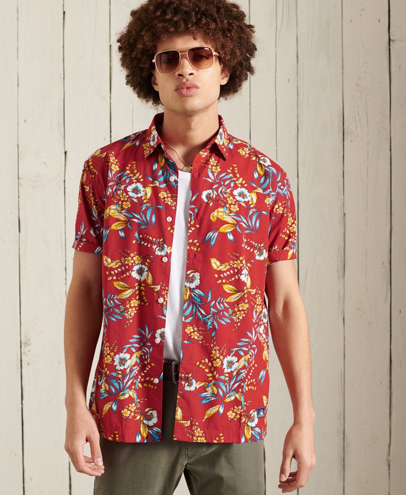 camisa havaiana vermelha