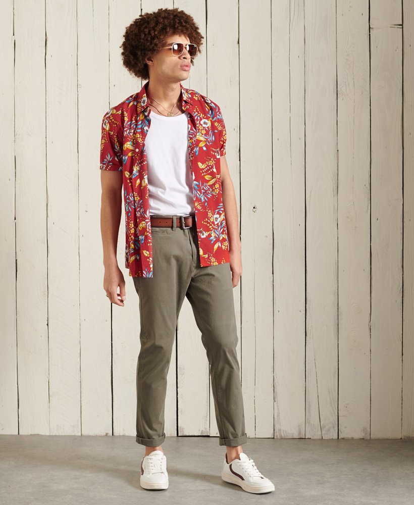 camisa havaiana vermelha