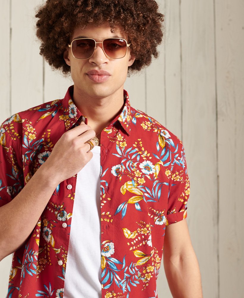 camisa havaiana vermelha