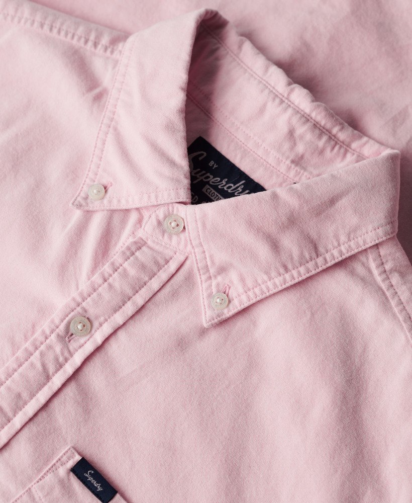 camisa oxford de manga curta na cor rosa cidade