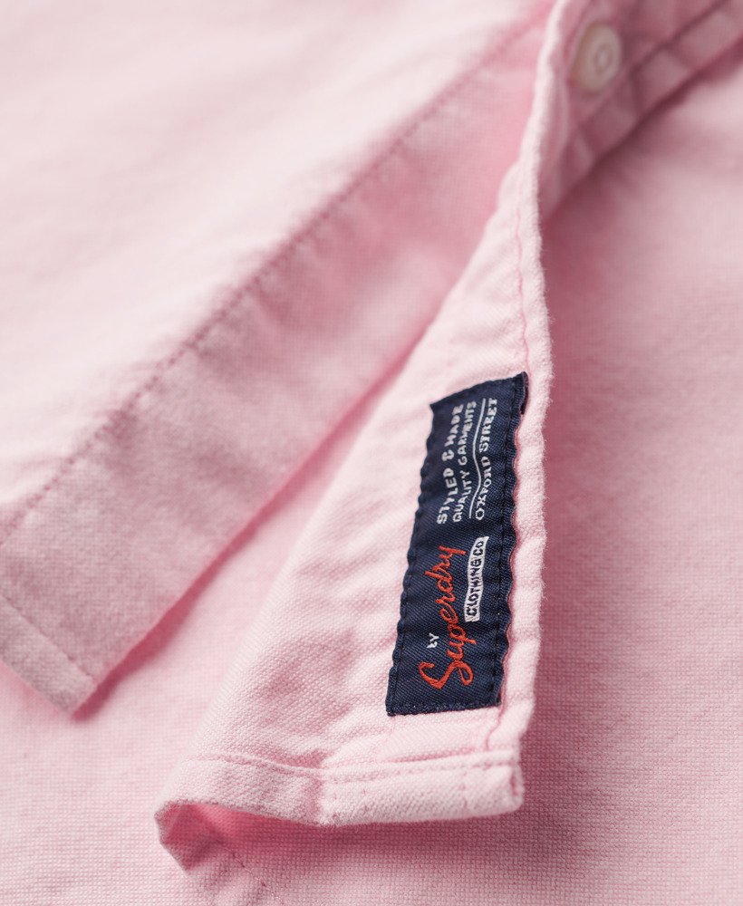 camisa oxford de manga curta na cor rosa cidade