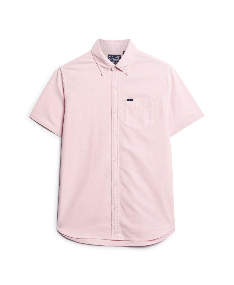 camisa oxford de manga curta na cor rosa cidade