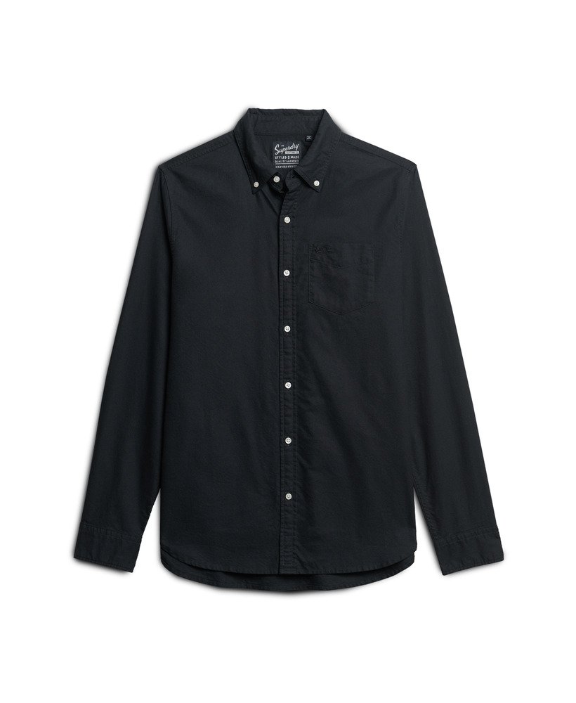 camisa oxford de manga comprida na cor azul marinho eclipse.