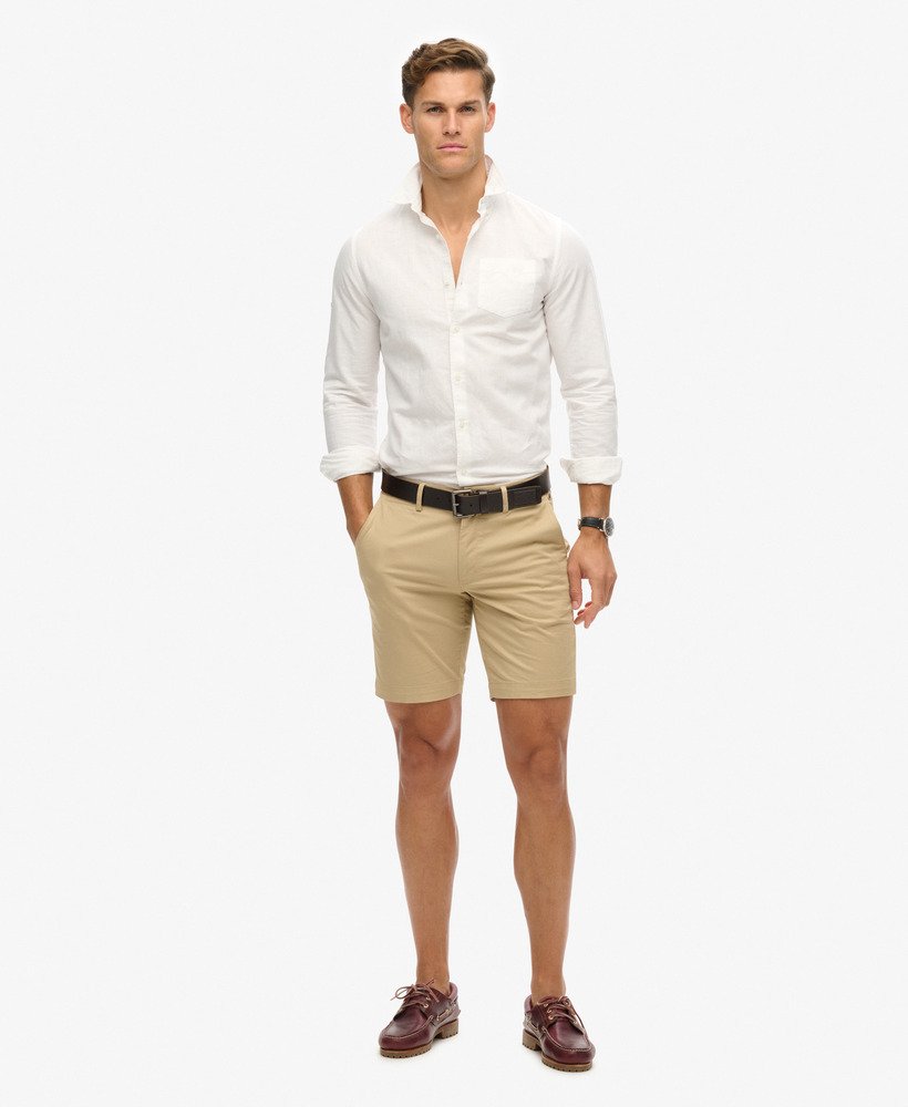 camisa de linho com botões da organic cotton studios na cor optic.