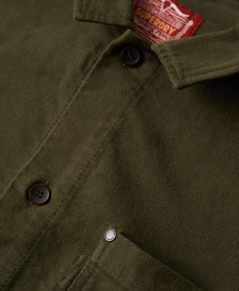 the merchant store - sobretudo moleskin na cor verde musgo escuro