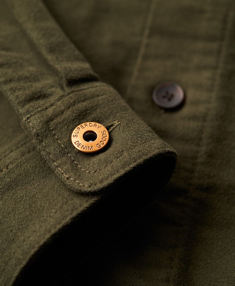 the merchant store - sobretudo moleskin na cor verde musgo escuro