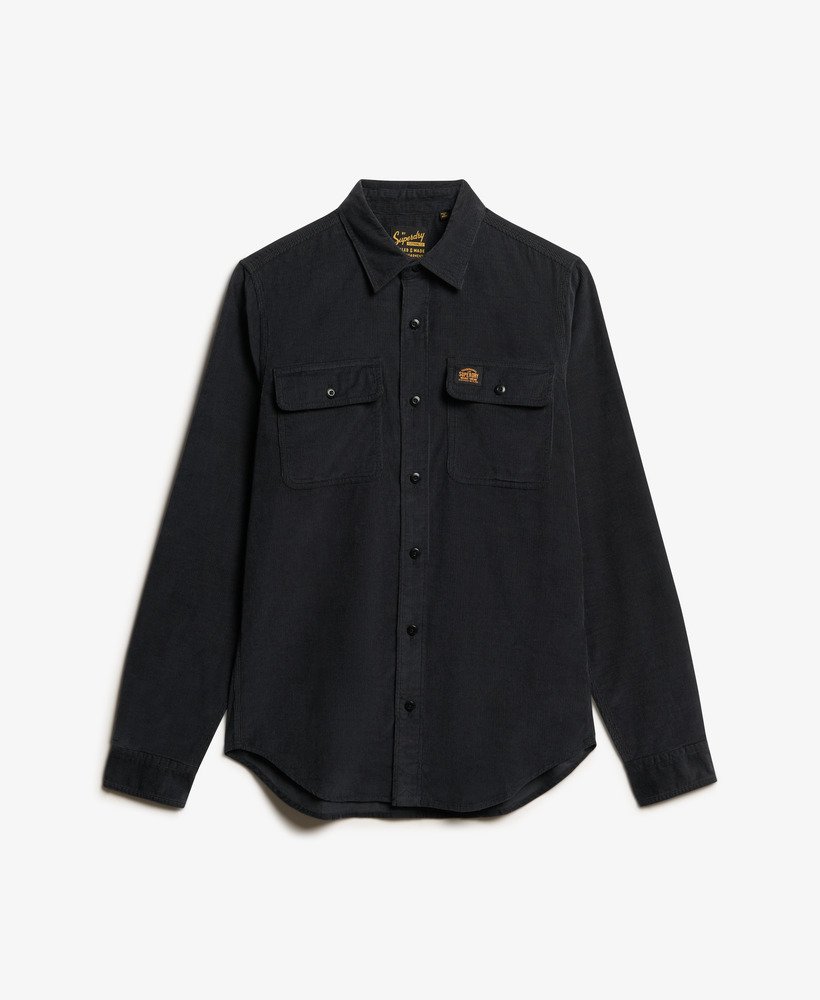 camisa de veludo cotelê trailsman relaxed fit na cor preto jato
