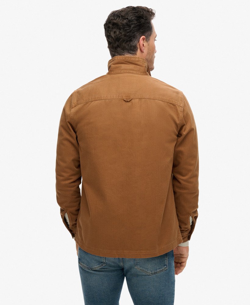 the merchant store - sobretudo espinha de peixe em jeans marrom tabaco
