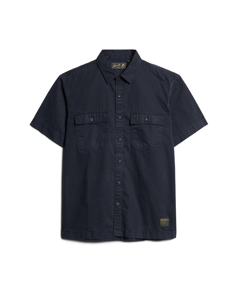 camisa militar de manga curta na cor azul marinho eclipse.