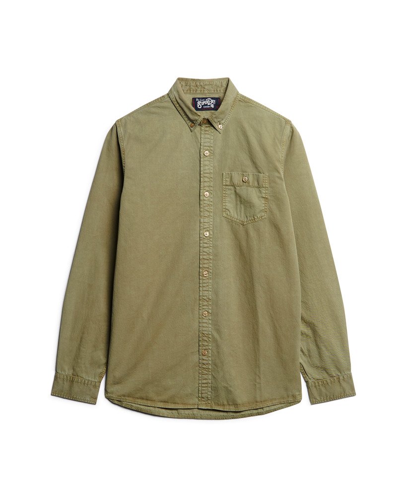 camisa de manga comprida da the merchant store na cor verde cáqui claro.
