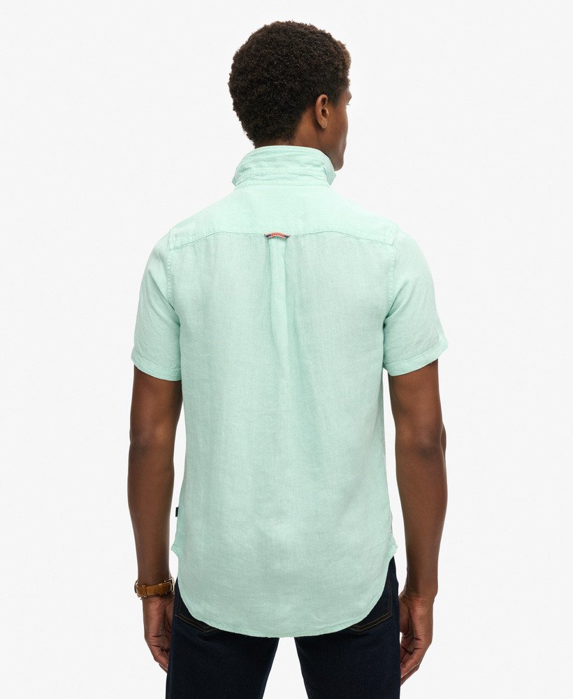 camisa de linho casual studios na cor verde menta claro
