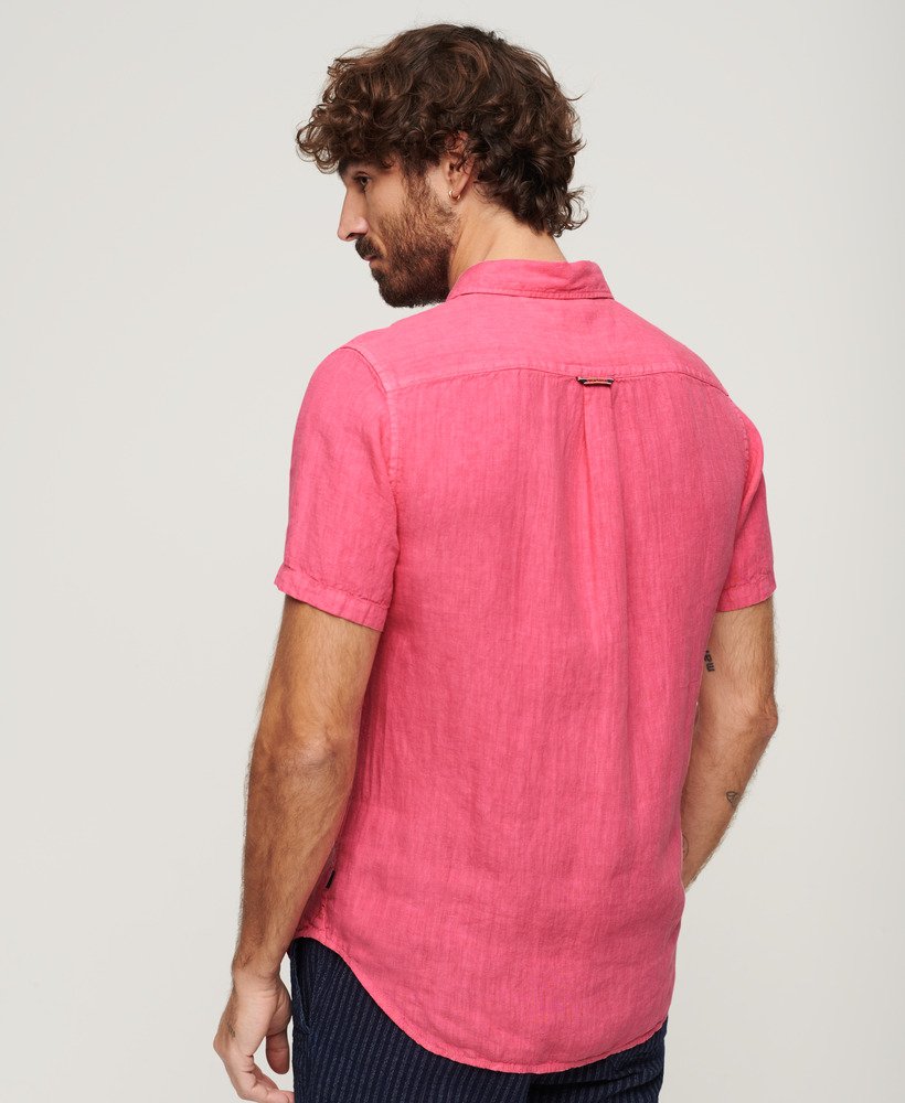 camisa de linho casual studios na cor rosa new house