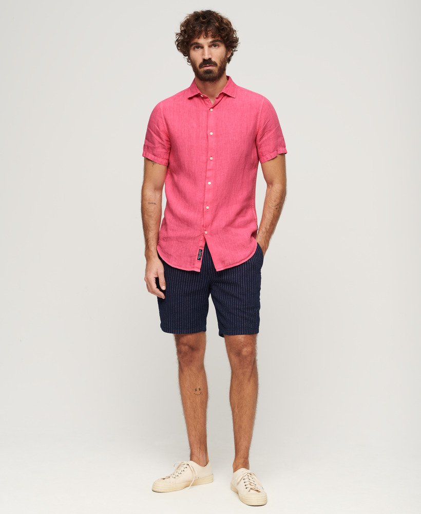 camisa de linho casual studios na cor rosa new house