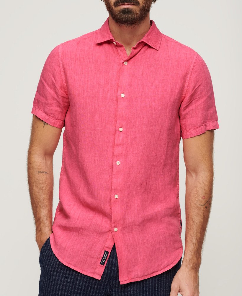 camisa de linho casual studios na cor rosa new house