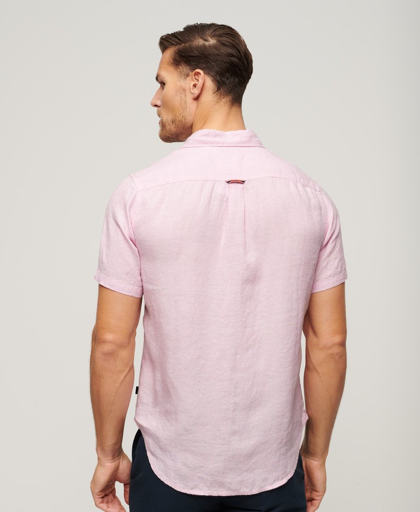 camisa casual de linho studios na cor lilás pastel