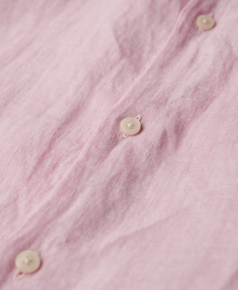 camisa casual de linho studios na cor lilás pastel