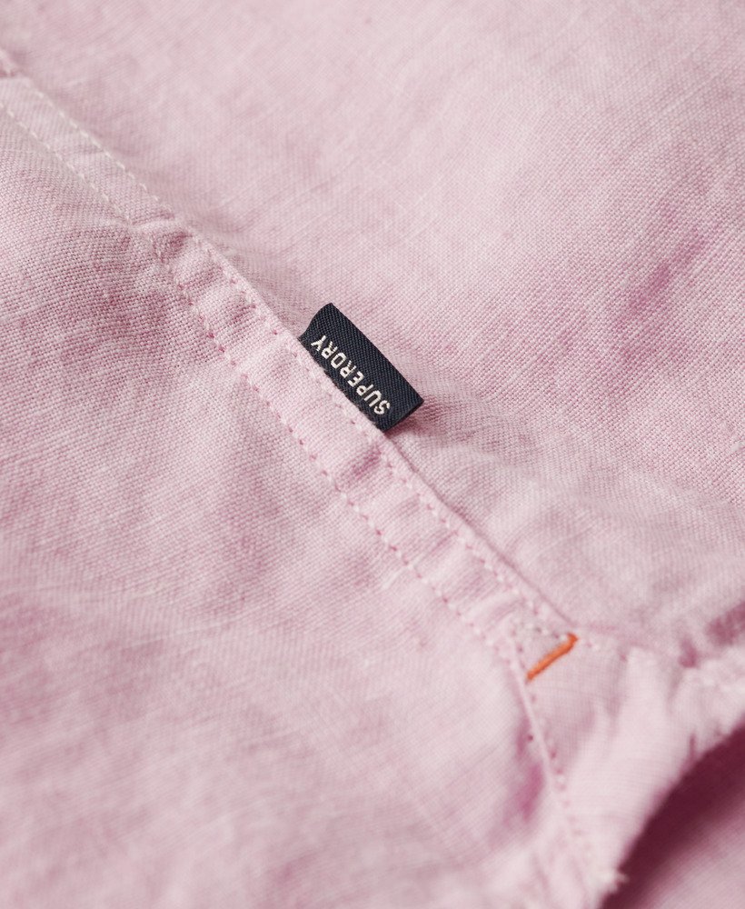 camisa casual de linho studios na cor lilás pastel