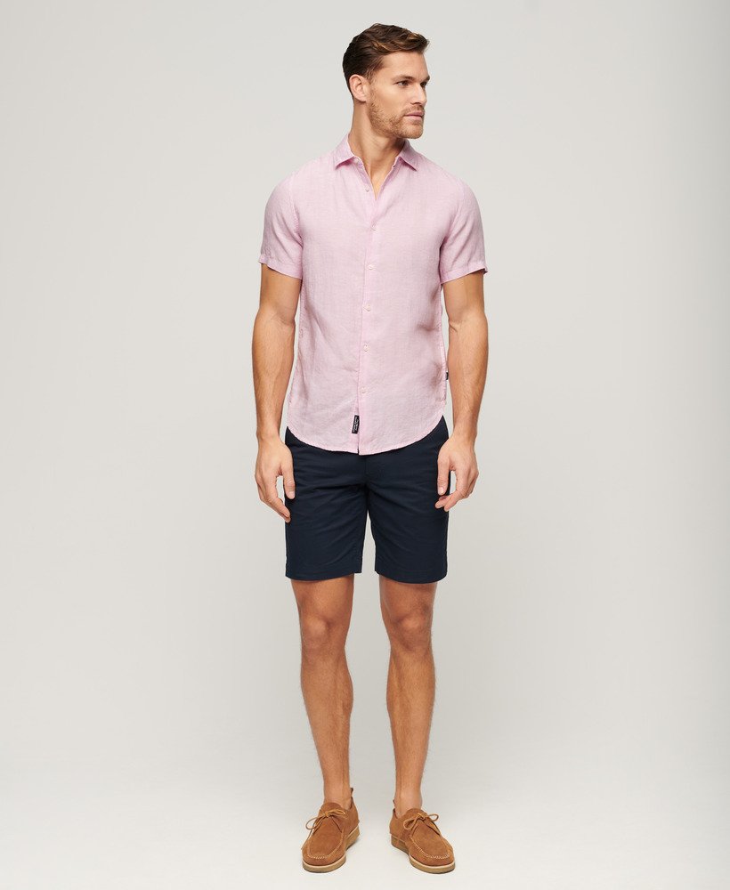 camisa casual de linho studios na cor lilás pastel