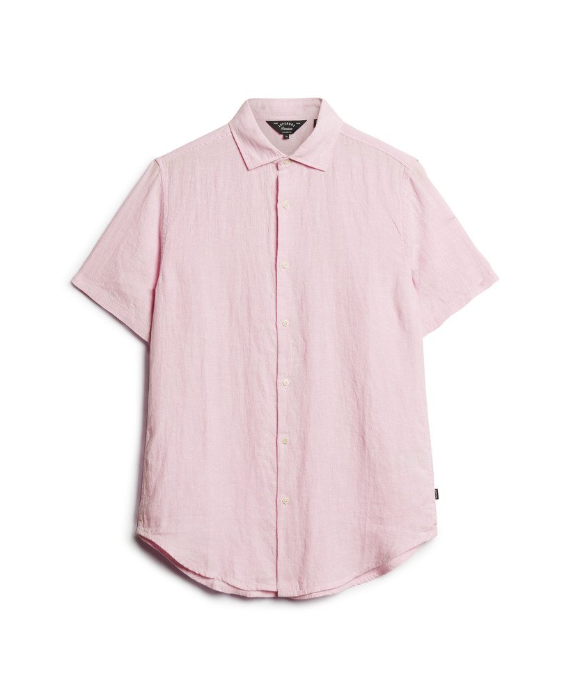 camisa casual de linho studios na cor lilás pastel