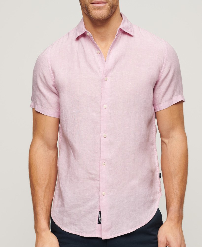 camisa casual de linho studios na cor lilás pastel