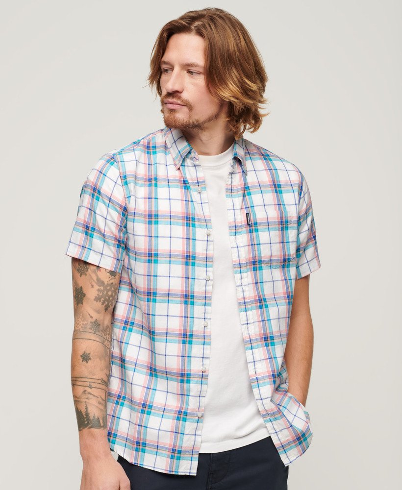 camisa xadrez leve em estampa optic check