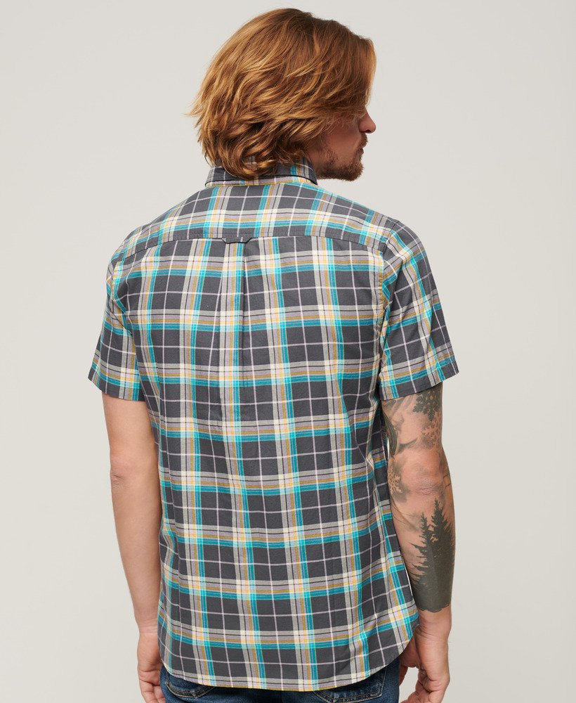 camisa xadrez leve em azul marinho