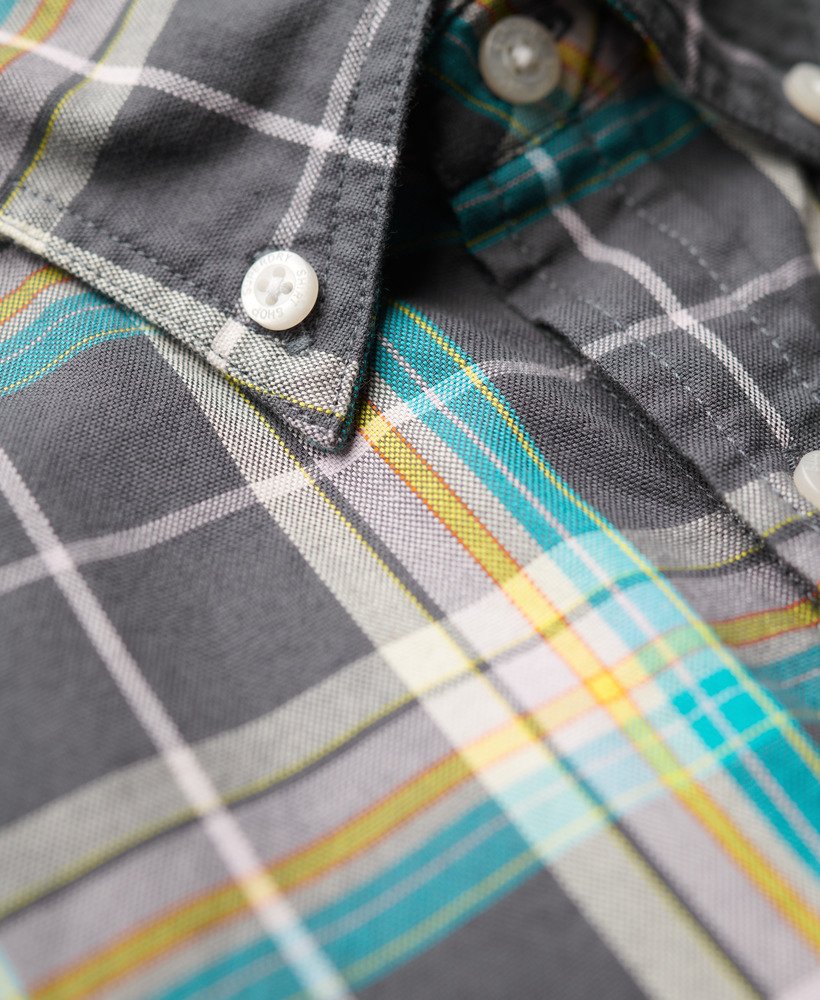camisa xadrez leve em azul marinho