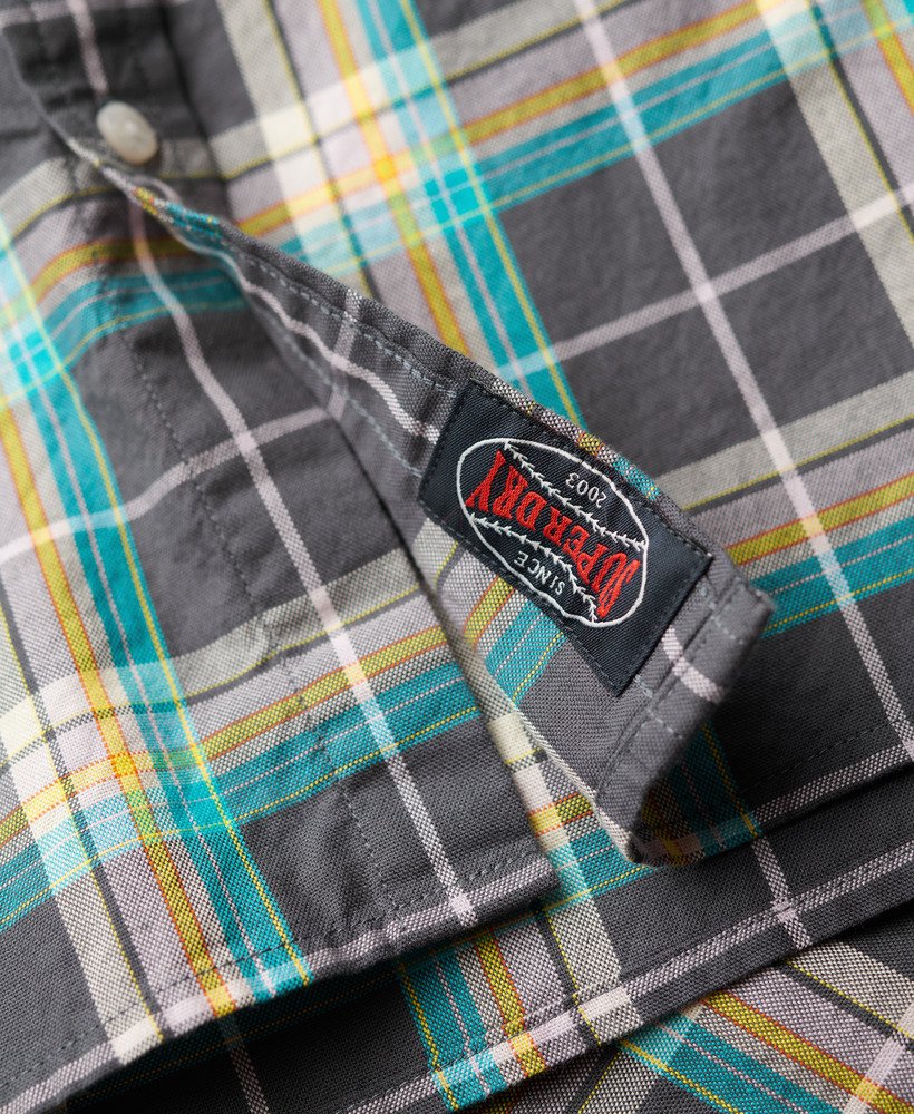 camisa xadrez leve em azul marinho