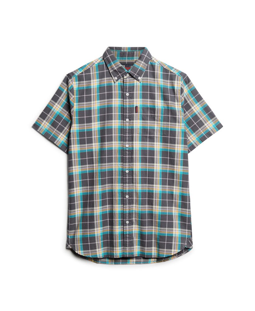 camisa xadrez leve em azul marinho