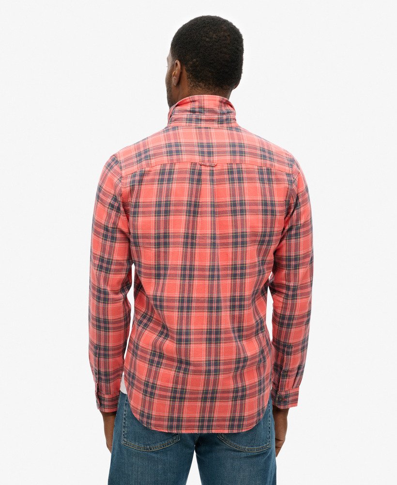 camisa xadrez vintage em algodão orgânico na cor vermelha.