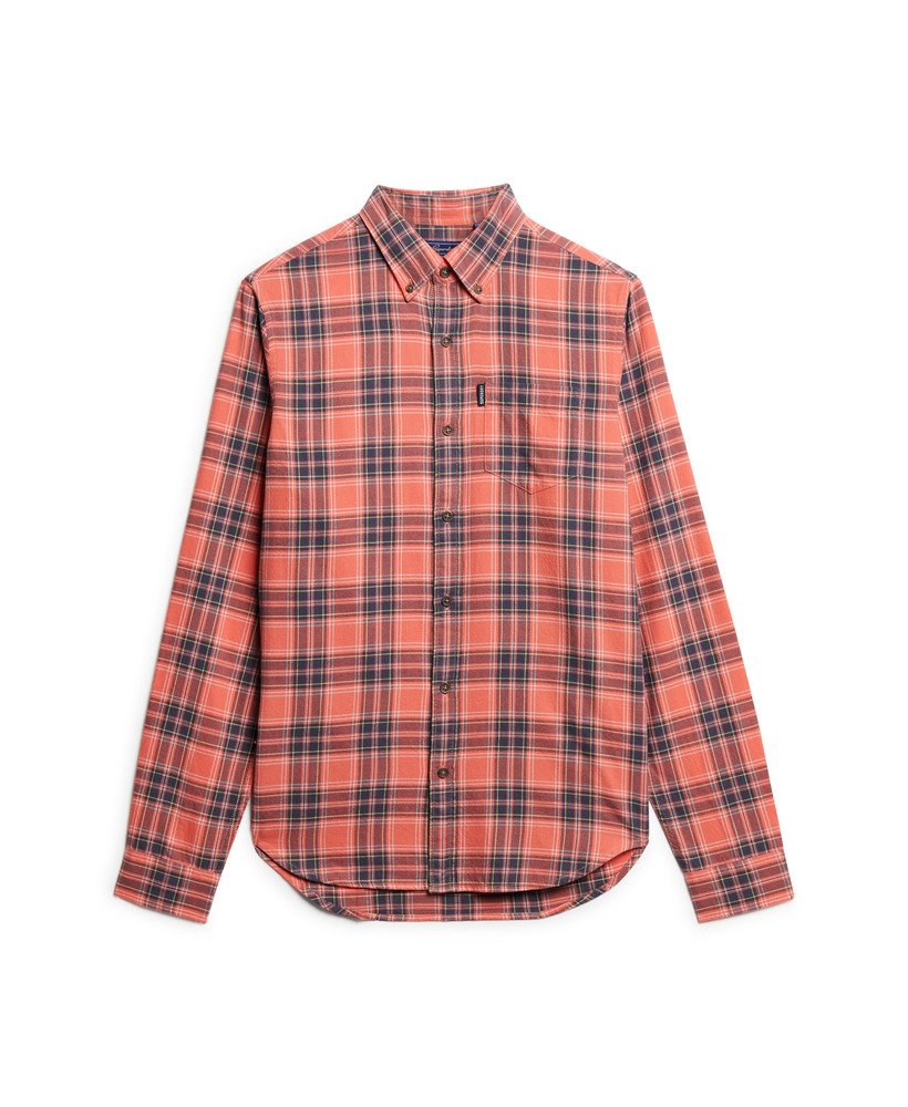 camisa xadrez vintage em algodão orgânico na cor vermelha.