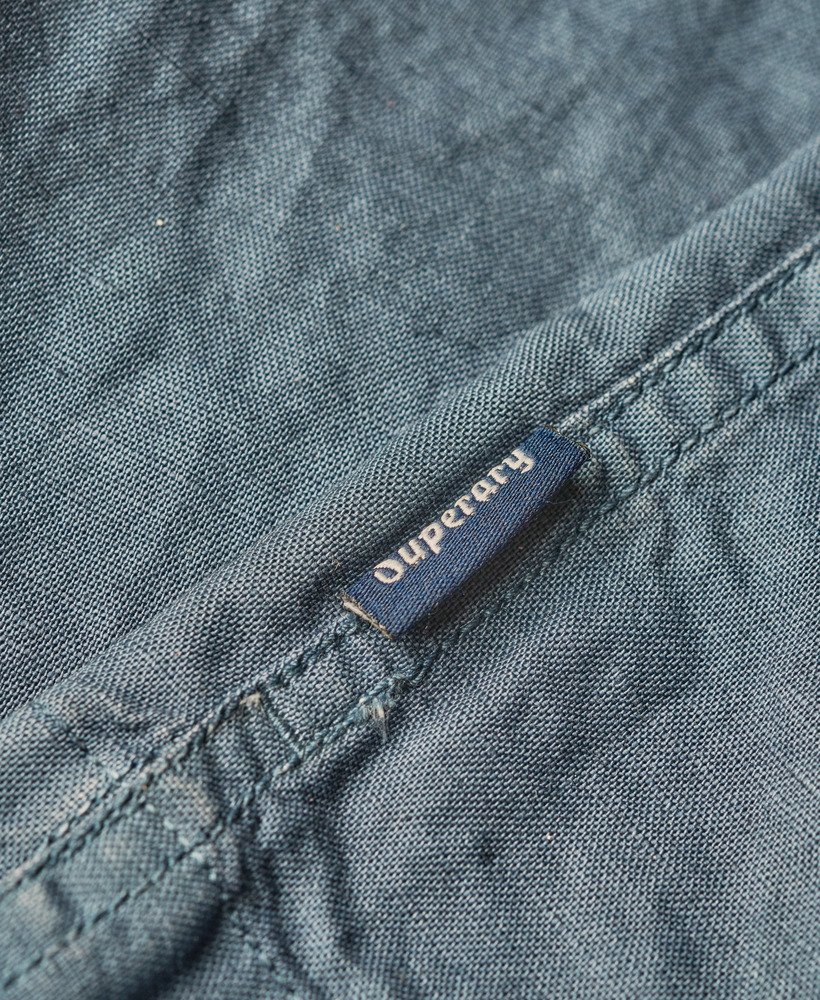 camisa resort de manga curta na cor lauren navy