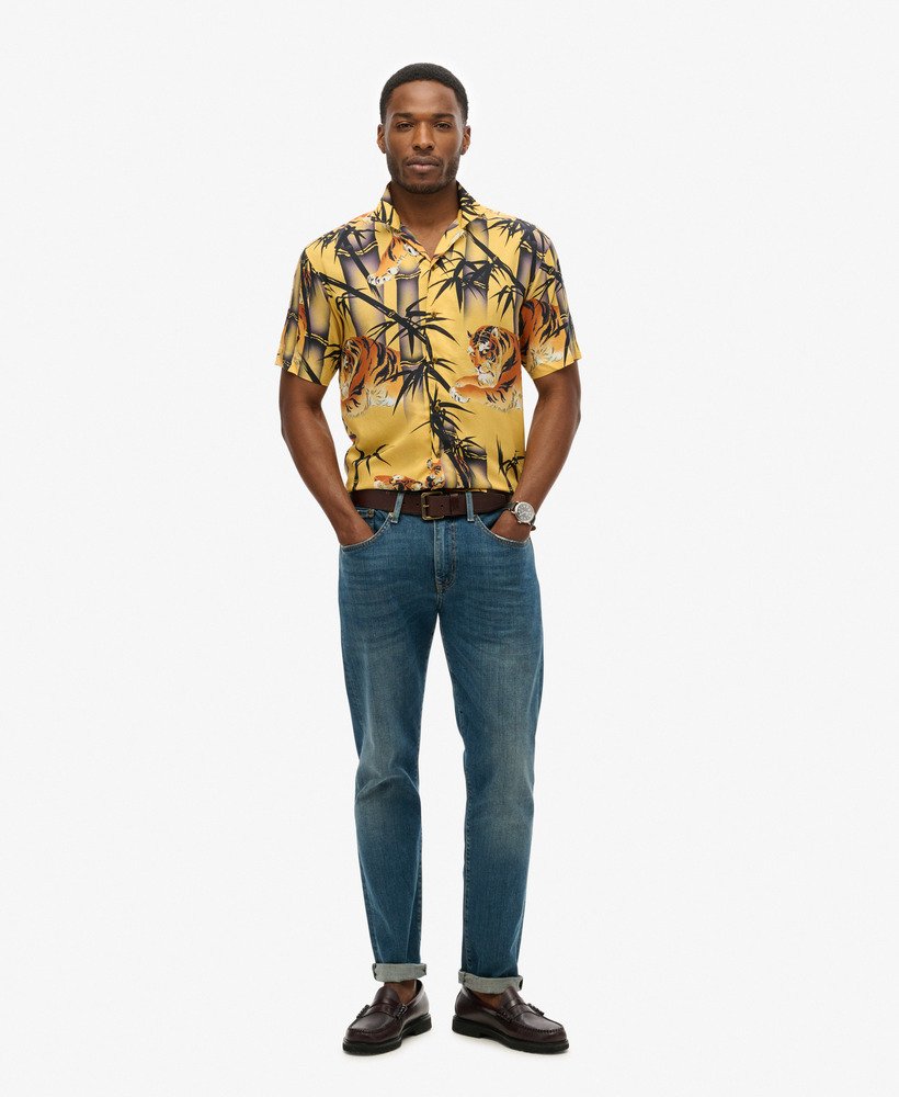 camisa havaiana resort na cor tora gold