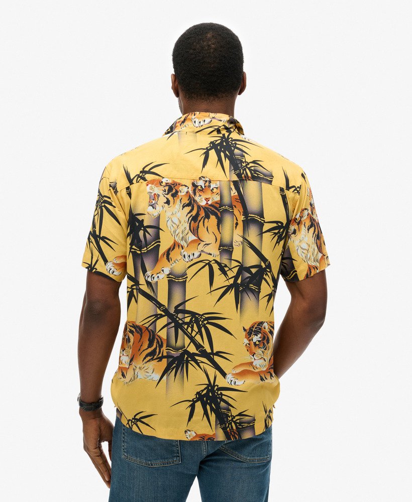 camisa havaiana resort na cor tora gold