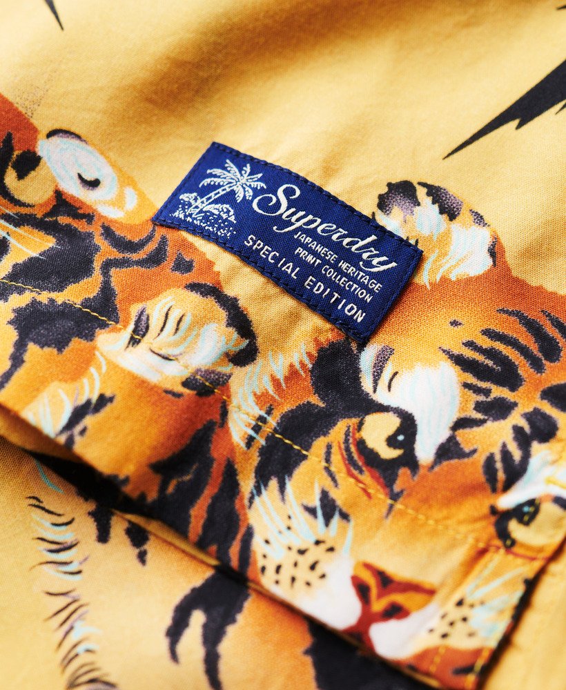 camisa havaiana resort na cor tora gold