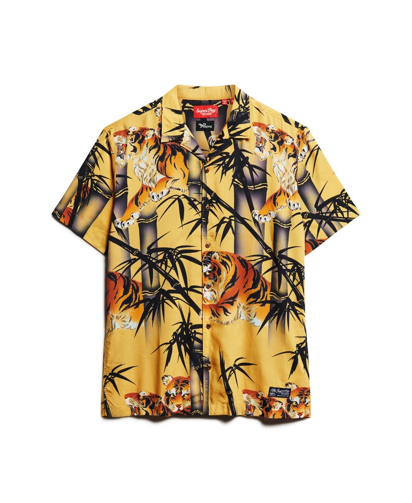 camisa havaiana resort na cor tora gold