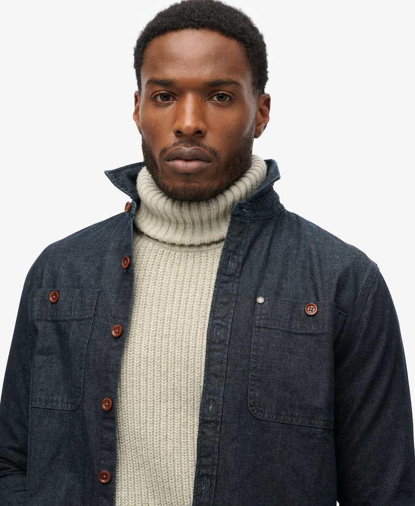 the merchant store - sobretudo jeans na lavagem rinse
