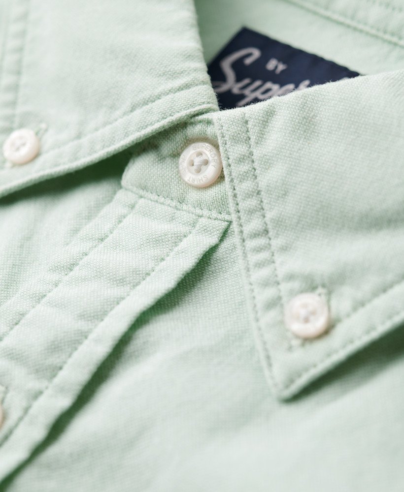 camisa oxford de manga comprida verde claro