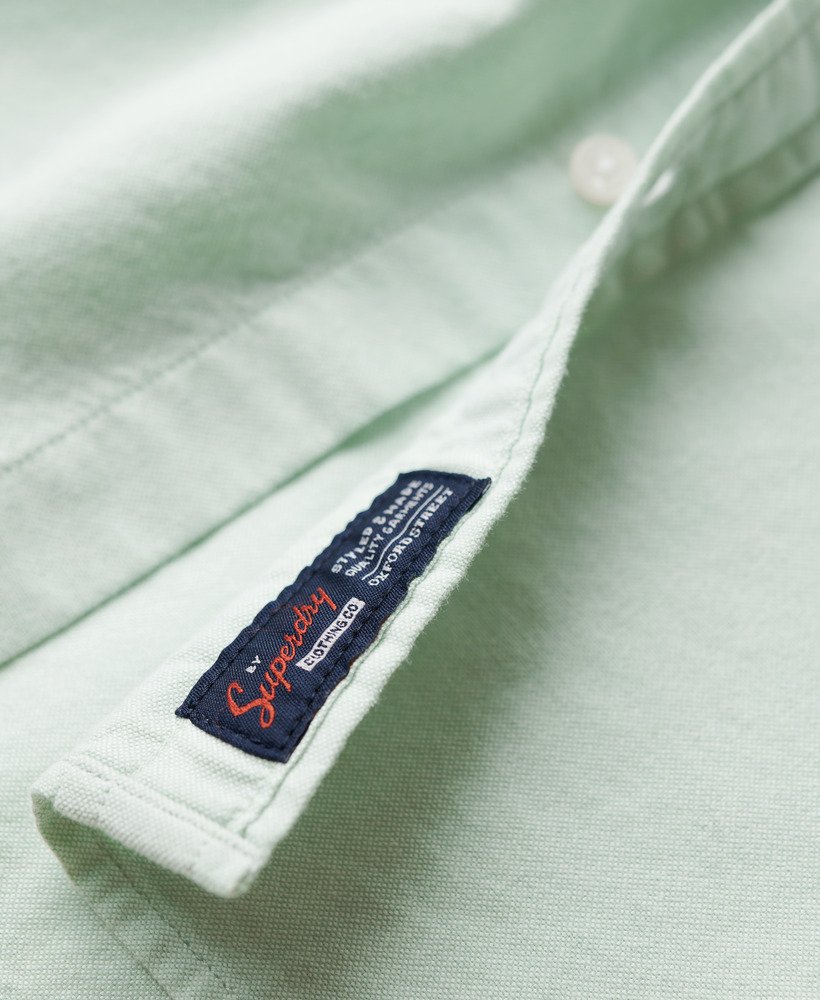 camisa oxford de manga comprida verde claro