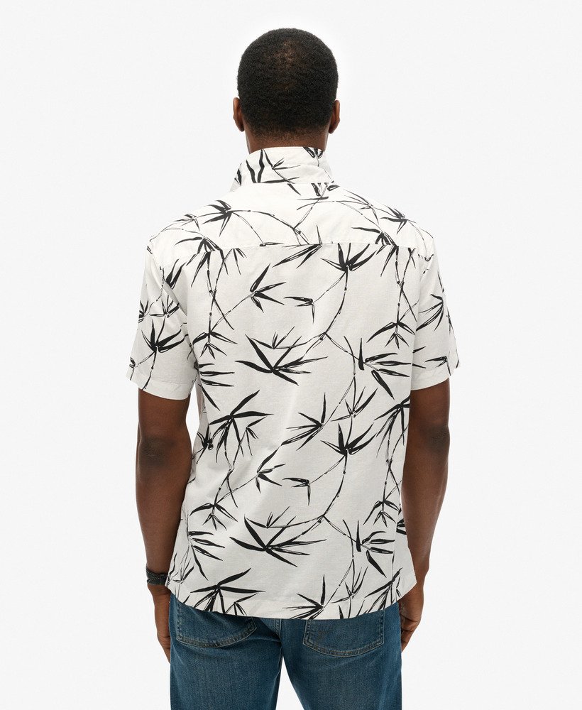 camisa de praia de manga curta em bambu óptico