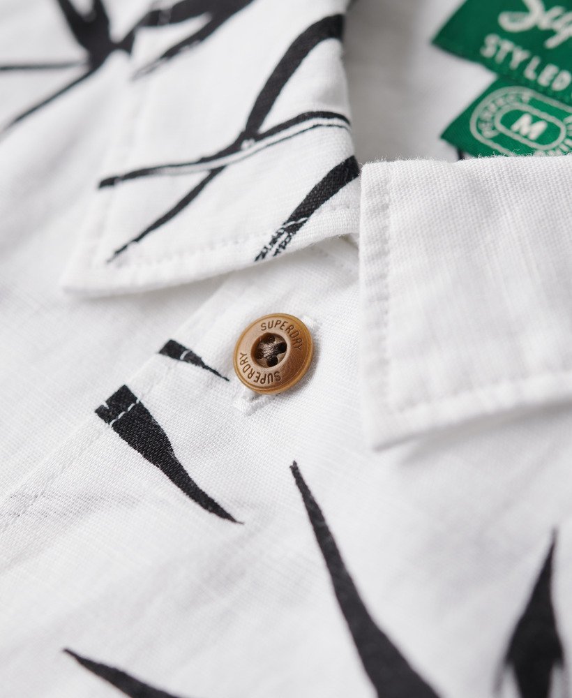 camisa de praia de manga curta em bambu óptico