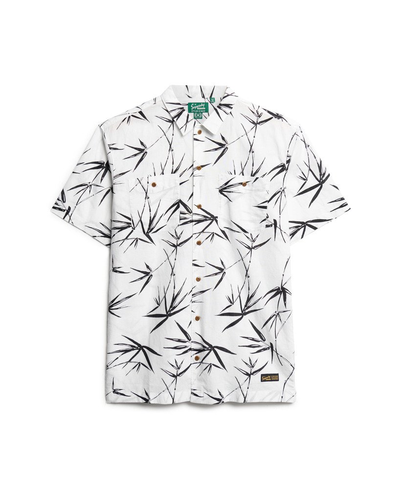 camisa de praia de manga curta em bambu óptico