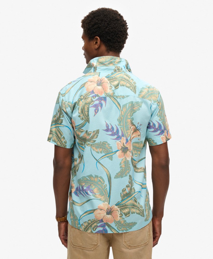 camisa havaiana na cor azul eden hawaiian