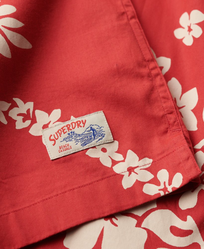 camisa havaiana na cor vermelha surf school