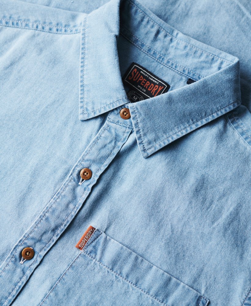 camisa vintage de manga curta loom com lavagem desgastada.