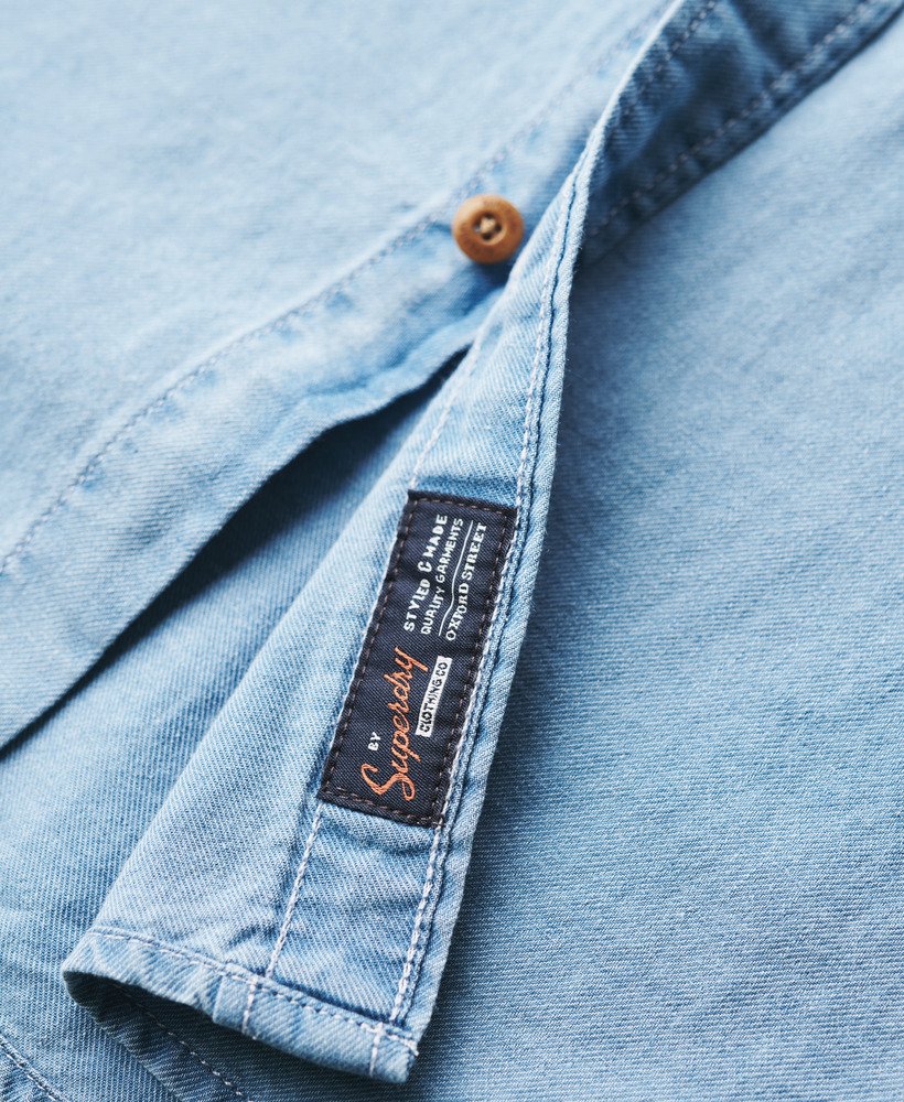 camisa vintage de manga curta loom com lavagem desgastada.