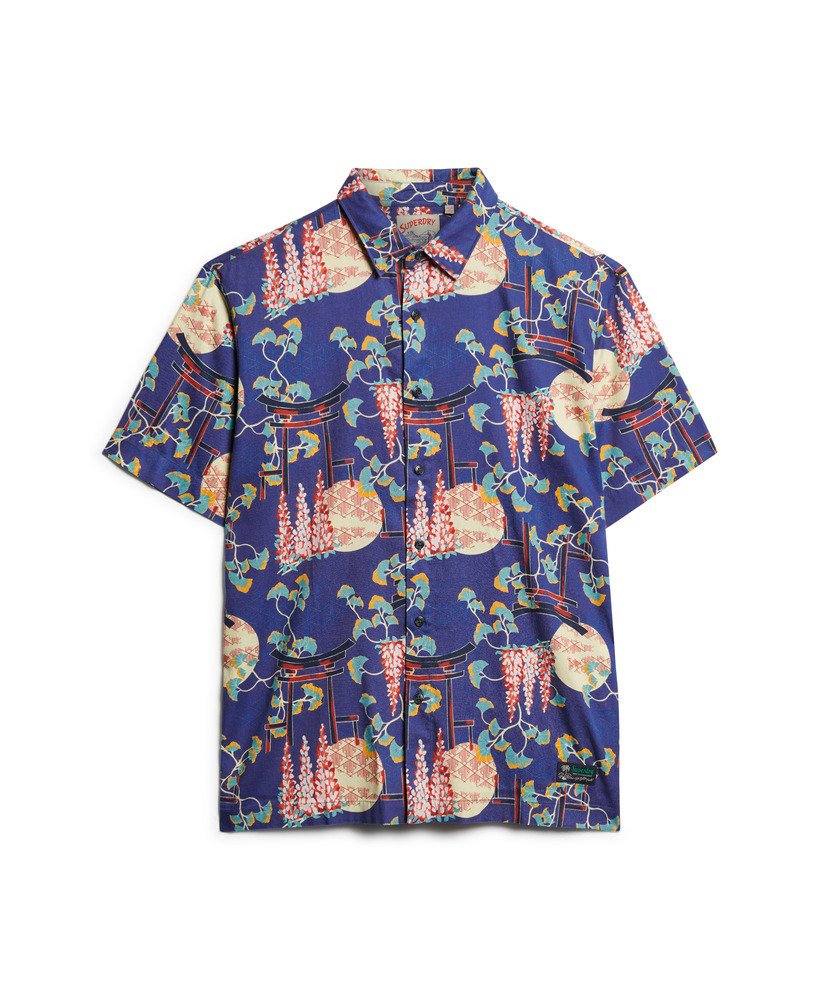 camisa havaiana na cor azul glicínia