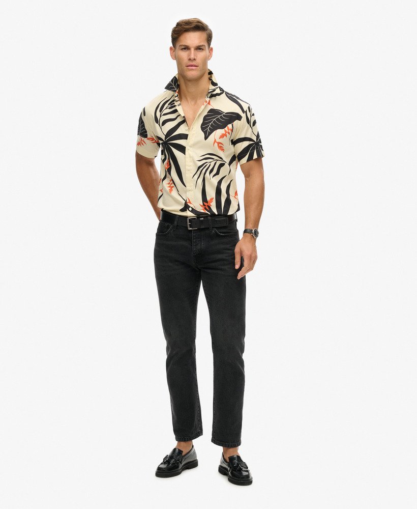 camisa havaiana em silhouette off white