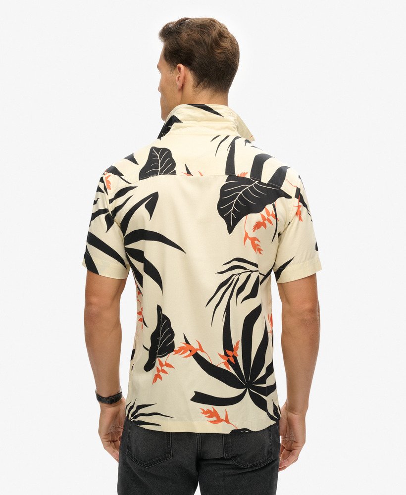 camisa havaiana em silhouette off white