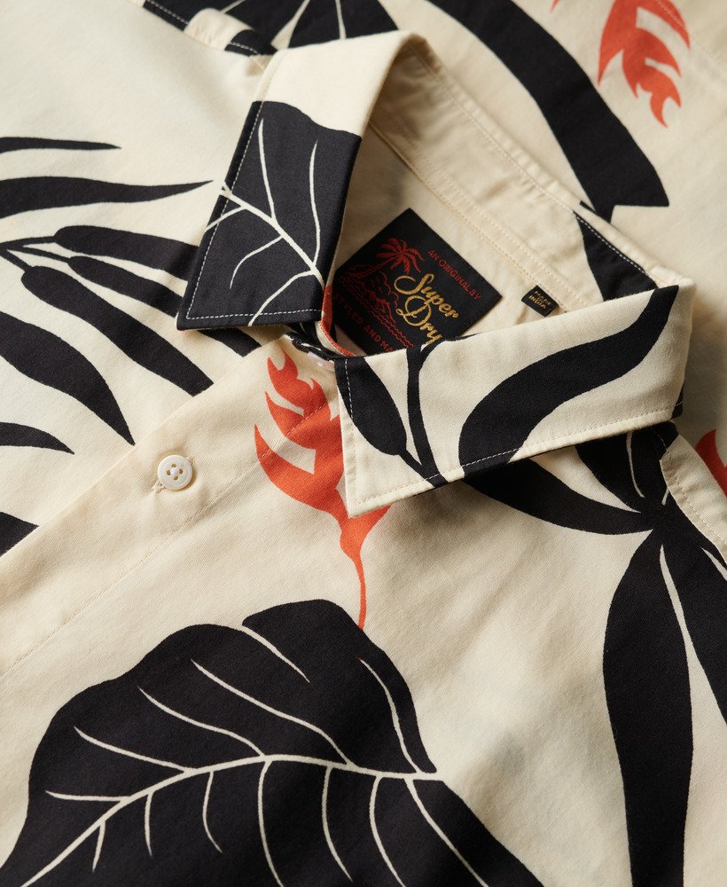 camisa havaiana em silhouette off white